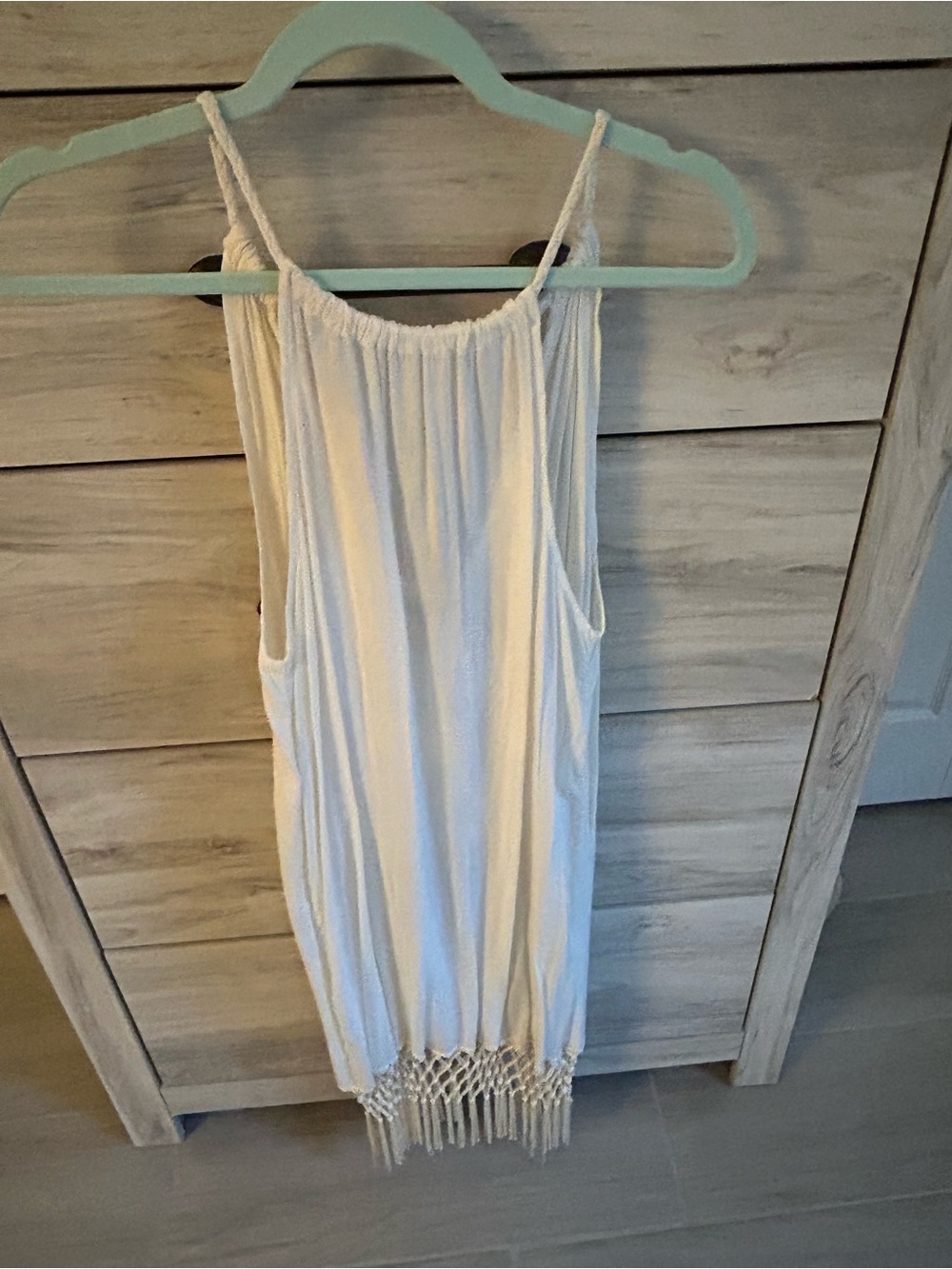Mudpie Women Swim Cover Up Size S (4-6) Dakota Fringe White Fan Fare Boho NWT